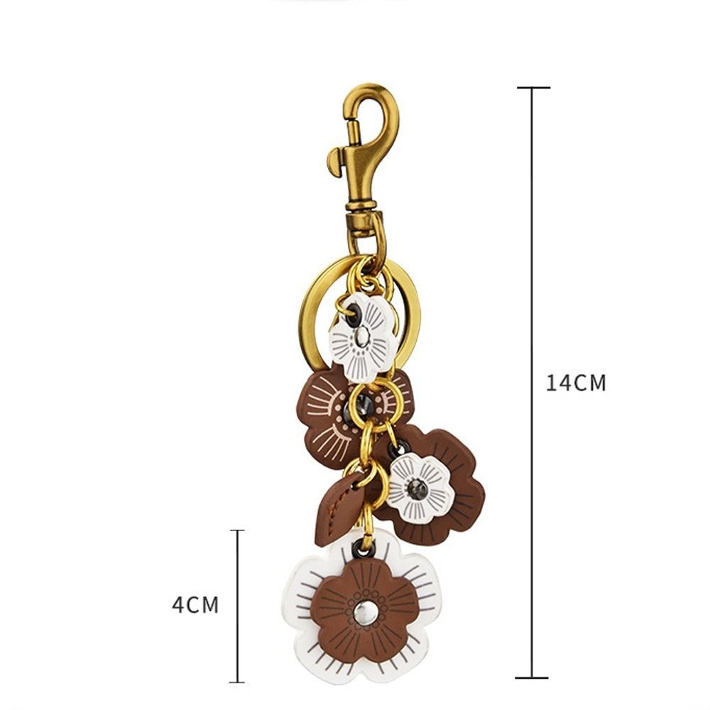 COACH Tea Rose Mix Flower Bag Charm Multi Bag Charm Key Ring Hinge