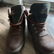 Timberland Men’s Leather Hiking Boots Brown/Green Ankle Lace-Up Size 12