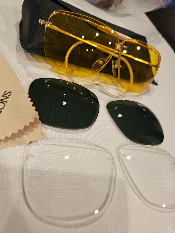 Vintage Simmons Shooting Glasses With Case 3 Lenses Yellow Green Clear
