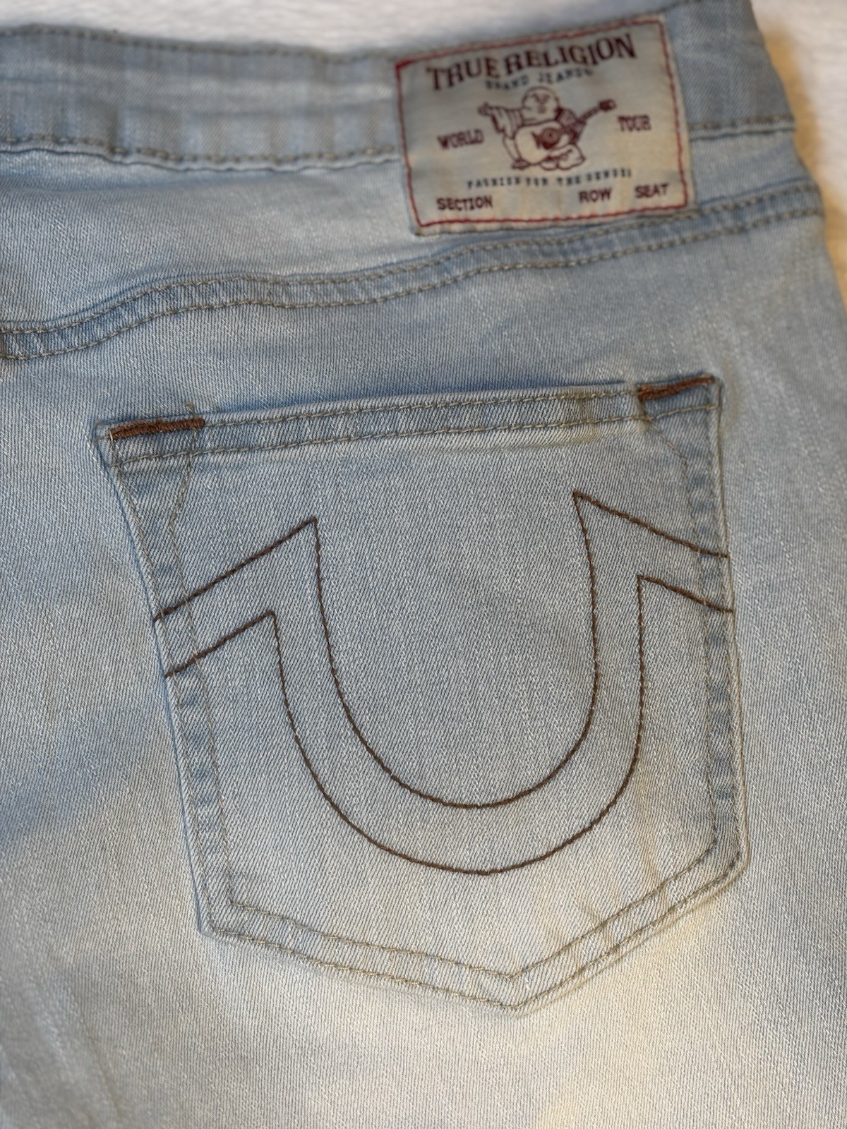 True Religion Becca Mid Rise Bootcut Jeans Womens Size 31 Light Wash Denim thumbnail 12