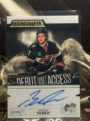 Brock Faber Rookie Auto /99- 2023-24 Credentials Debut Ticket Access Acetate