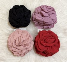 4pcs Assorted Color Fabric Roses Design Hair Claw for Women  s Girls
