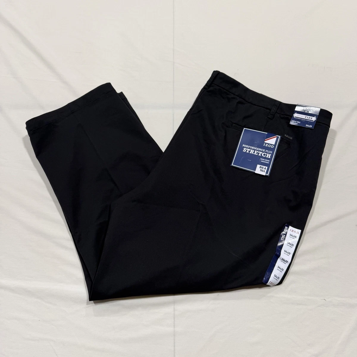 Pantalon De Costume IZOD Homme - Taille 32x25 - Laine Marron Plissé - NEUF Avec étiquette
