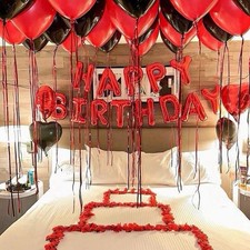Red And Black Happy Birthday Balloon Set Decoration  For Party