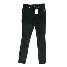 Good American GOOD LEGS FAUX SUEDE PANTS GL100T BLACK033 Size 8/29" Waist