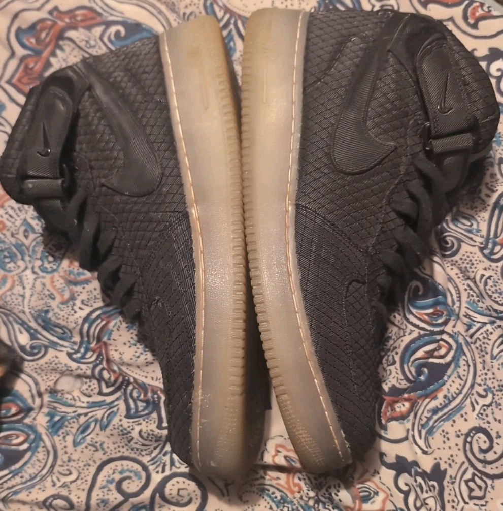 🔥Nike Air Force 1 '07 Mid LV8 Blk Fish Scale Sz 13 Excellent✨Condition✔RARE💎🔥 image 7
