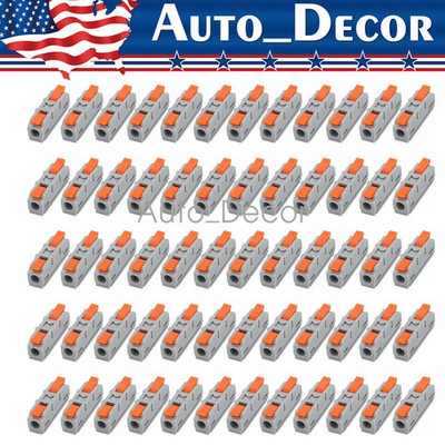 #ad 60pcs Quick Connect Lever Wire Connectors Compact Inline Splicing Terminals $11.89