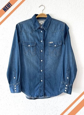   NEUE Wrangler-Jeansbluse ''Heritage Shirt'' für Damen in Medium Blue - Größe M