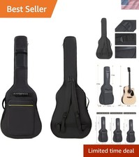 Sleek 36 Inch Guitar Gig Bag - Waterproof, 5mm Padding, Black With Accessories