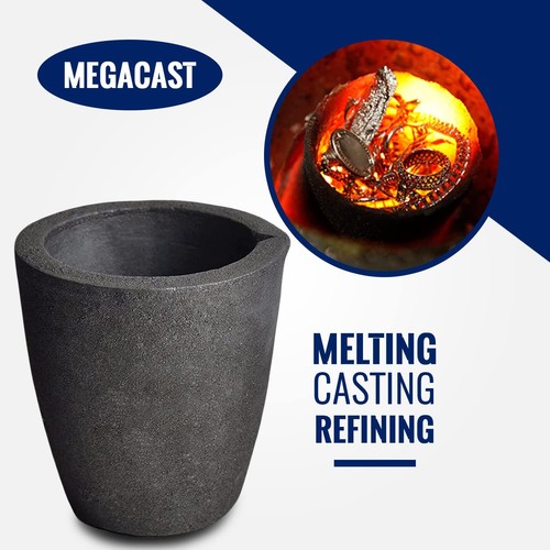 #4 8KG MegaCast, Foundry Clay Graphite Crucibles Black Cup Furnace Torch Melting - Picture 5 of 7