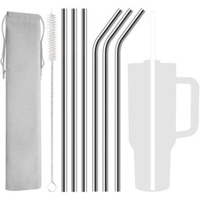 6 Pack Stainless Steel Straw Replacement 40 oz for 12.2" (6 Pack), Silver 