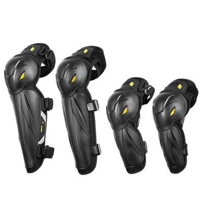 4pcs Motorcycle Knee Shin Guards Elbow Pads for Men Adjustable Knee Cap Pads ...