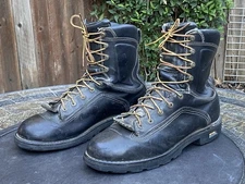 Danner Quarry 8" Black Leather Plain Toe Work Boots Men's Size 11.5 D