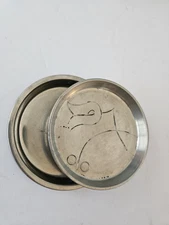 Karl Kipp East Aurora pewter coasters hand wrought nesting Roycroft Era