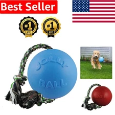 Durable 6-Inch Romp-n-Roll Dog Toy with Easy Grip Rope - Ideal for Medium Breeds