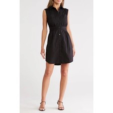 DEREK LAM 10 CROSBY Cora Sleeveless Cotton Shirtdress