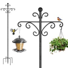 Heavy Duty Bird Feeder Pole 92" - Tall Double Shepherds Hook for Garden Plants