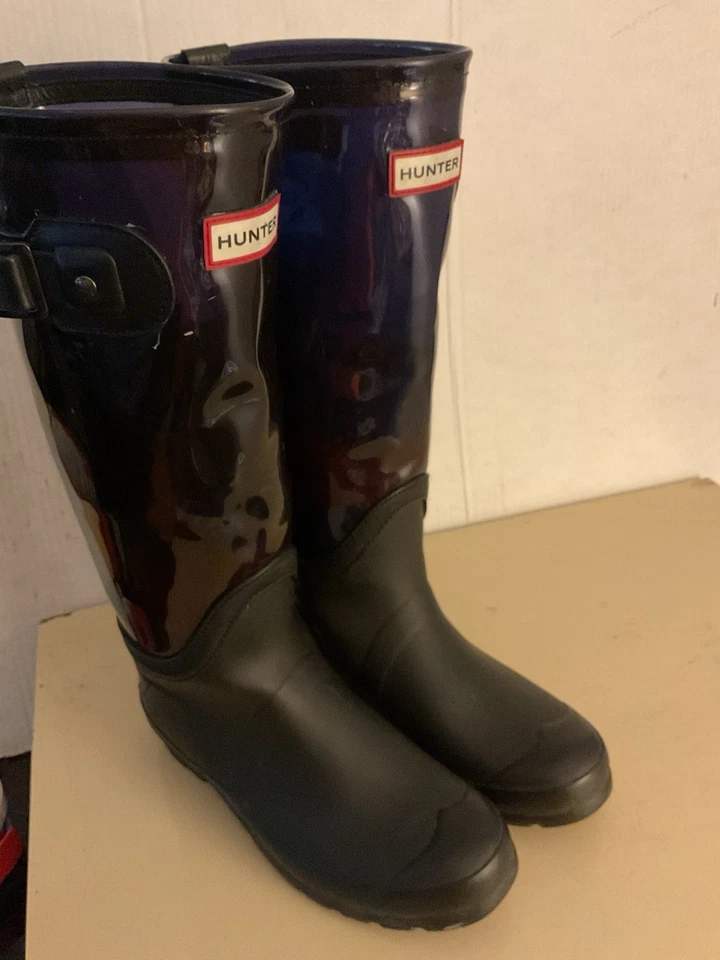 Botas de lluvia Hunter para mujer altas de goma y transparentes raras impermeables hasta la rodilla 7/38 Foto 4 de 4