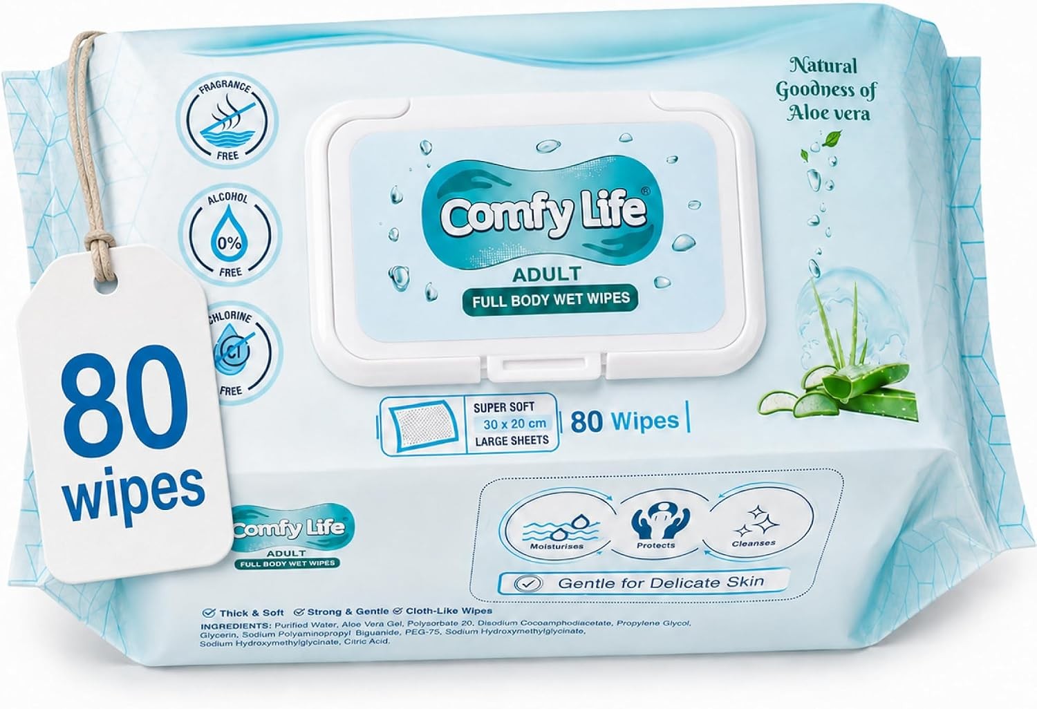 Comfy Life Premium Full Body Cleansing Wet Wipes - Image 4