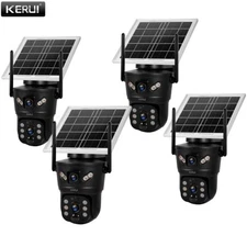 KERUI 4XSolar Security Camera 6MP WIFI Garden Outdoor WirelessTwo Way Audio Set