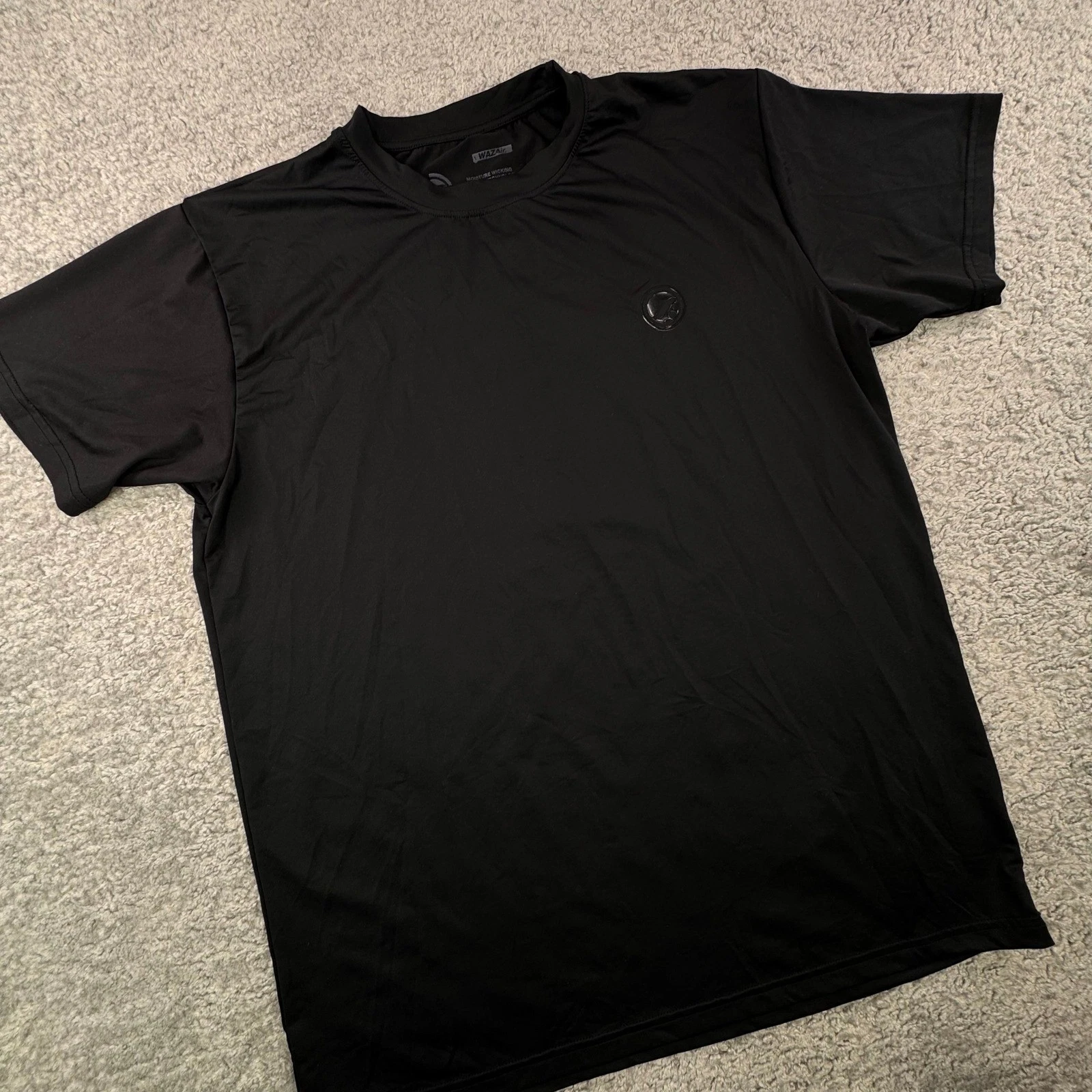 Wazair Mens Moisture Wicking Training T-Shirt Black XL Performance Gym Top