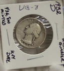 1932 D US Washington Quarter 25c Key Date VG+