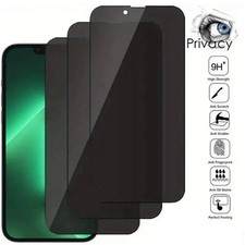 For iPhone 17 16 15 14 13 12 Pro Max Privacy Tempered Glass Screen Protector Lot