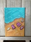 ACEO Original Summer Beach Sea Shells Series "Shorelines"  Acrylic Marker  — photo 1