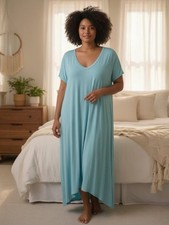 NWT Dear Scarlett Women's XL Mint Green Maxi Dress Short Dolman Sleeves V Neck