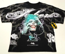 Civil Regime the Joker Ace Watch the World Burn Oversized Tee Shirt Adult Large