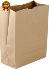 Large Heavy Duty Brown Paper Grocery Bags 57 Lb Basis Weight 12X7X17 Inch 1/6