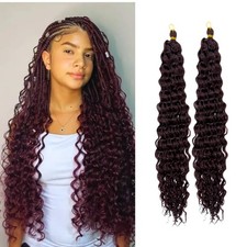 QIANHER Braiding Hair for Boho Braids 2 Bundles/Pack 90g 26 Inch Synthetic Br...