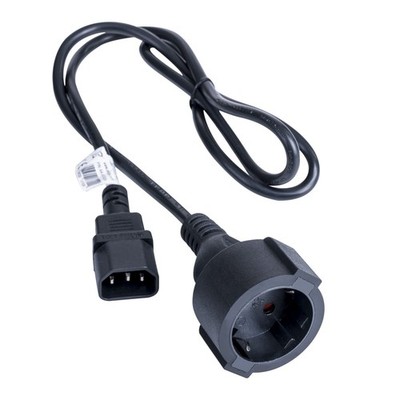 AKPC13A Power Cable Schuko 3Pin IEC C14 / EU CEE 7/4 15 1.0 m Black