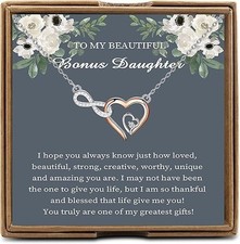 Bonus Daughter Gift From Step Mom Dad, To My Stepdaughter Necklace, Stepdaugh...
