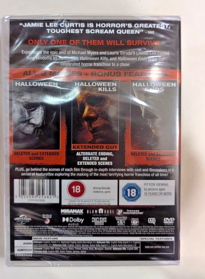 HALLOWEEN TRILOGY Halloween/Halloween Kills/Halloween NEW SEALED GENUINE UK DVD - Image 2 of 2