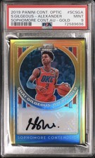 2019 Panini Contender Optic Sophmore Autograph  Shai Gilgeous Alexander Gold /10