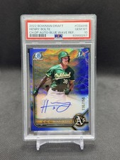 2022 Bowman 1st Draft Henry Bolte CDA-HB Blue Wave Refractor Auto /150 PSA 10