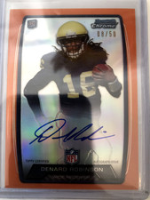 2013 Bowman Chrome DENARD ROBINSON Orange Refractor Auto Rookie #/50 Michigan