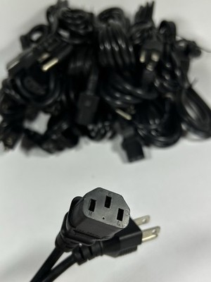 (Lot of 15) IEC C13 Computer Power Cords 3-Prong AC PC Monitor Cables. Untested
