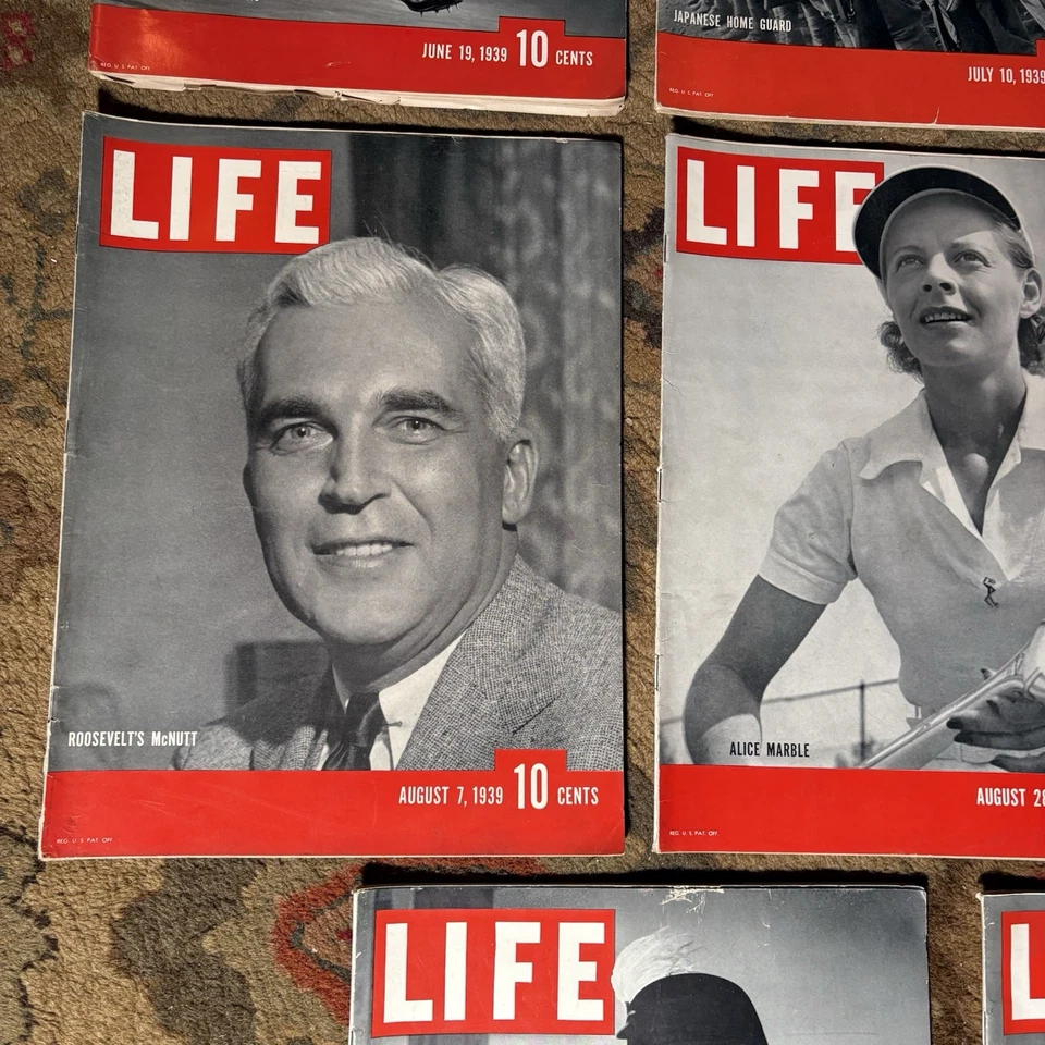 1939 Life Magazine Vintage Lot 8 Issues 1930’s Pre-WWII Ads Sports Fashion WW2 - Image 3 of 4