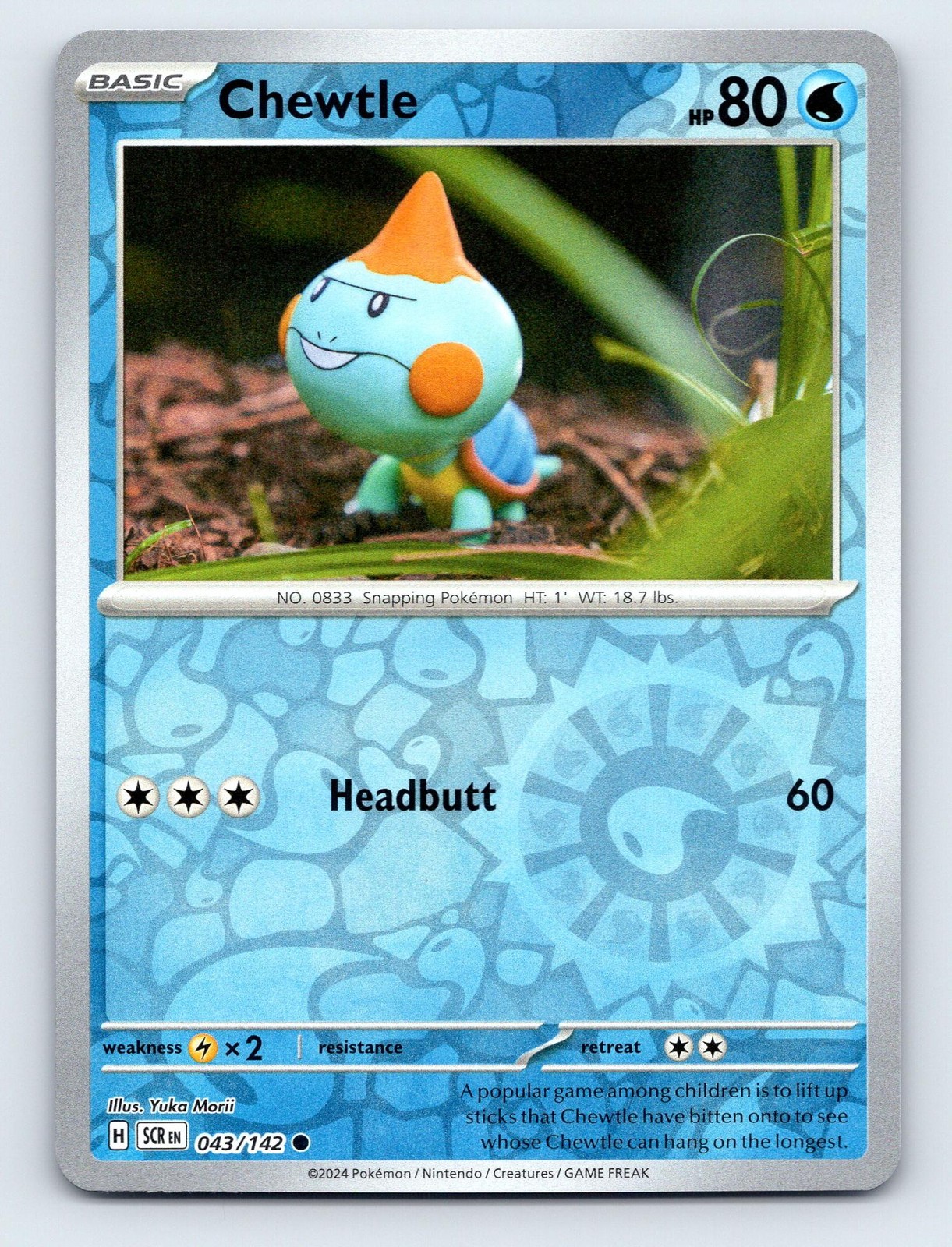 2024 Pokemon Stellar Crown 43/142 Chewtle Common Reverse Holo