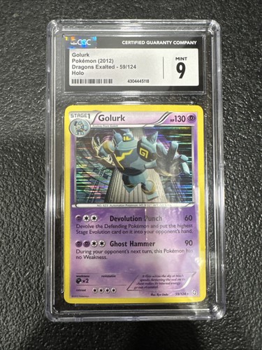 2012 POKEMON DRAGONS EXALTED - HOLO #59/124 GOLURK CGC 9 MINT