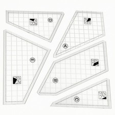 5 Pièces Gabarit de Patchwork Rigide Règle Acrylique Polyvalent pour Couturières