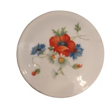 Vintage Hand Painted Handarbeit Germany Bavaria Trinket Box Poppy Daisy
