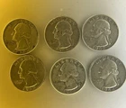 Lot of 6 - 90% Silver Washington Quarters – 60(2), 61,62, 64(2)