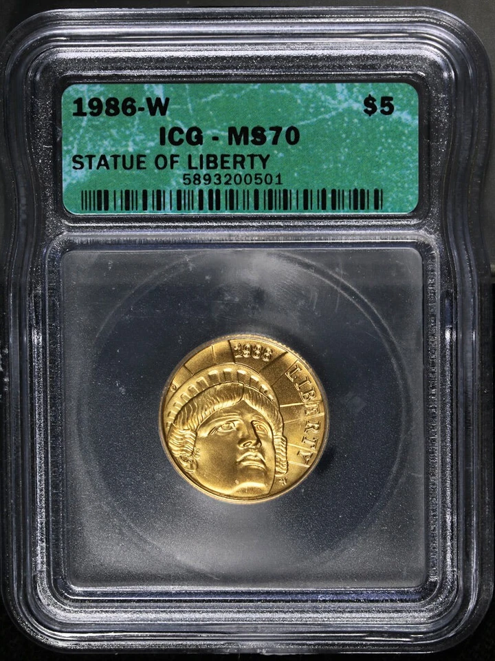 1986-W Statue of Liberty Commemorative Gold $5 ICG MS70 - Image 3 of 4