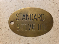Vintage Standard Stove Oil Brass Metal Gas Pump Can Tag RARE Item 1