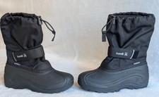Kamik Finley Winter Snow Boots Black Waterproof Insulated Kids Size 2