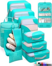 ALL INCLUDED 10 Set Durable Packing Cubes 10 Set For Checked/Large 11 - Teal