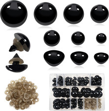 100pcs Large Safety Eyes and Noses Crafts Doll Eyes with Washers 12mm to 30mm Bl